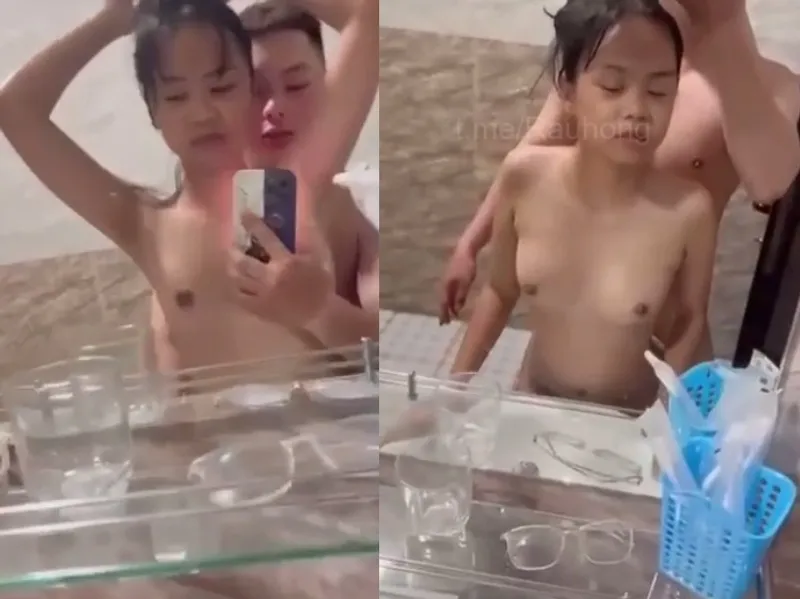 Thon gọn em cùng any quan hệ trước gương quay kỉ niệm